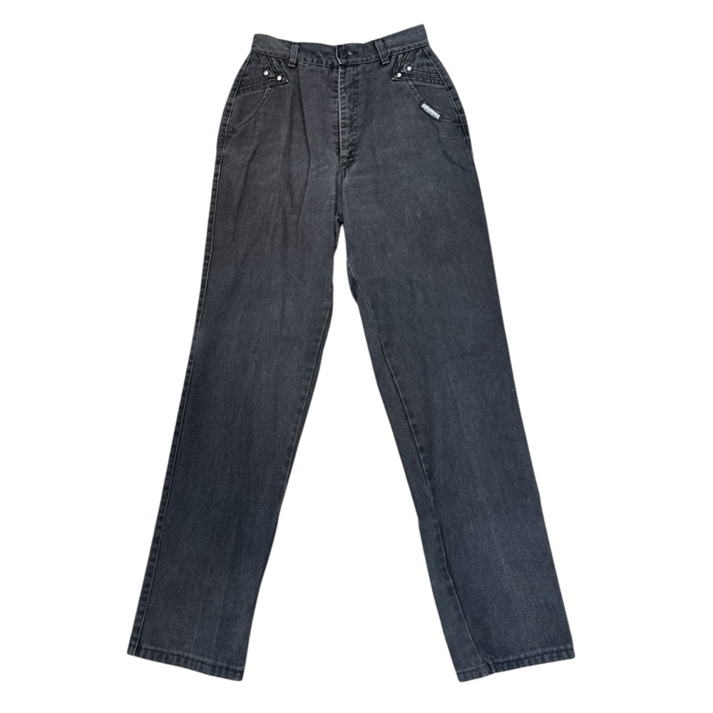 Roughrider Jeans Womens Size 9/10 High Rise Straight Leg No Stretch Black Denim